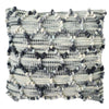 Hand-Woven Blue & Cream Boho Decorative Throw Pillow - 17.5" x 17"